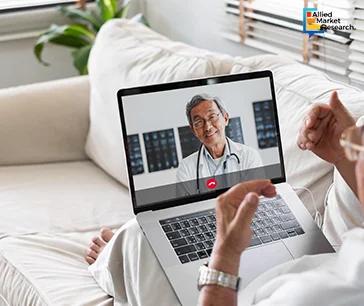 1. A man sitting on a couch with a laptop on his lap, taking virtual health advice 1. A man sitting on a couch with a laptop on his lap, taking virtual health advice