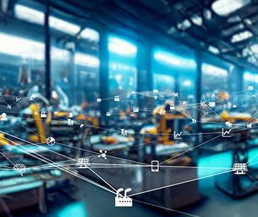 Visual representation of digital supply chain market concept Visual representation of digital supply chain market concept