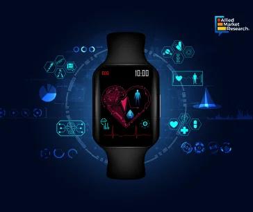 A smart watch displaying heart rate and other icons A smart watch displaying heart rate and other icons